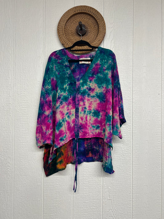 Crepe Sari Hi Lo Butterfly Top 0726 096