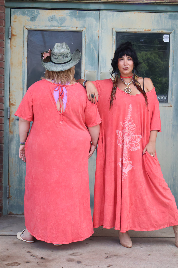 KB Dream Tee Dress - Coral