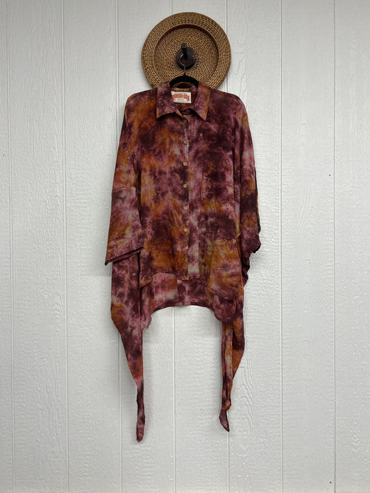 Crepe Sari Summer Nirvana Button Down 0626 127