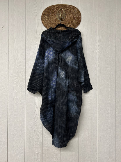 Aura Edit Pareo Kantha Poetic Hoodie Maxi 0726 019