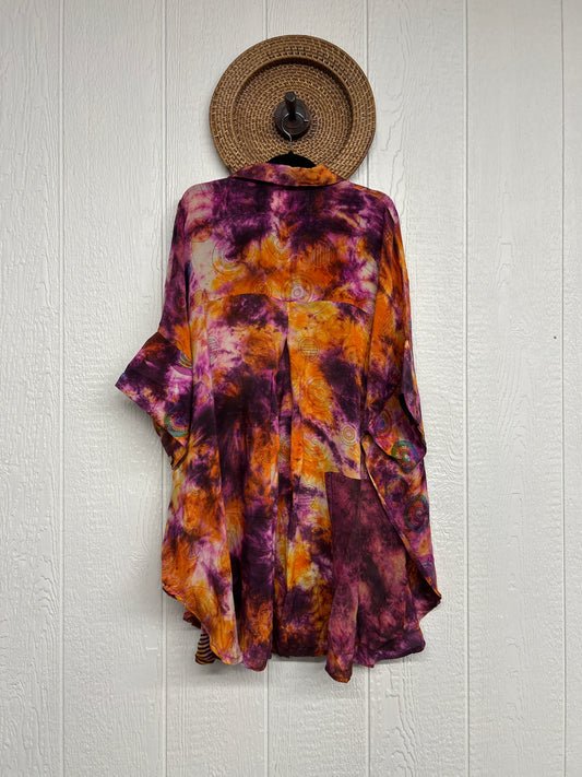 Crepe Sari Free To Be Button Down 0626 215