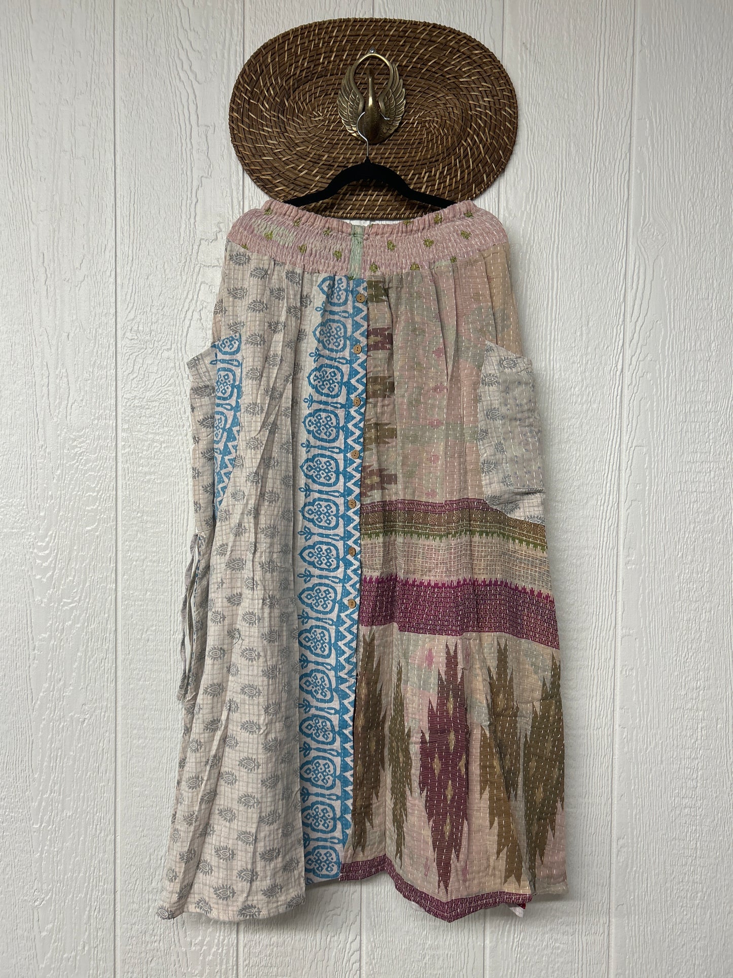 Pareo Kantha Butterfly Cargo Skirt 0426 073