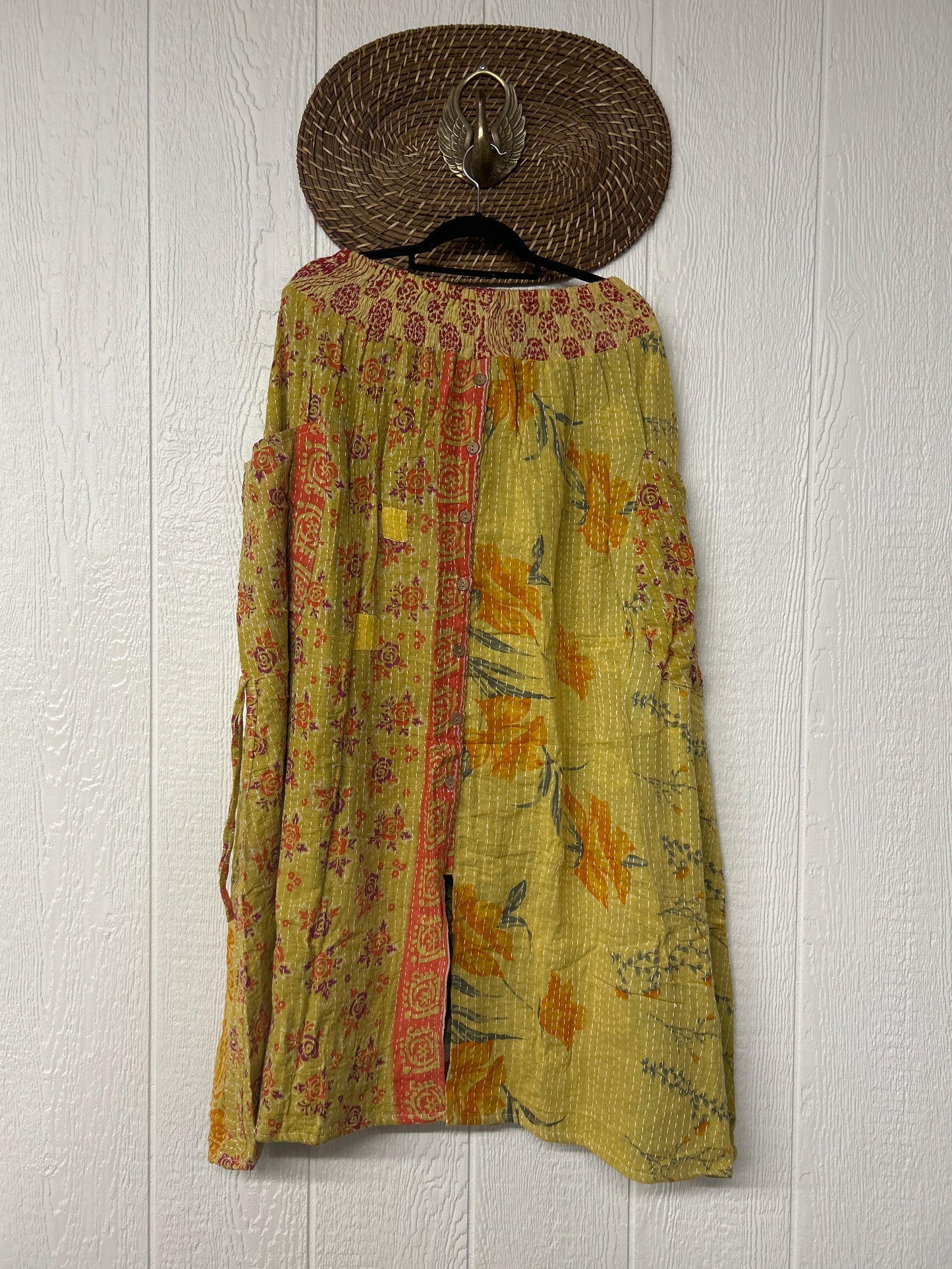 Pareo Kantha Butterfly Cargo Skirt 0426 020