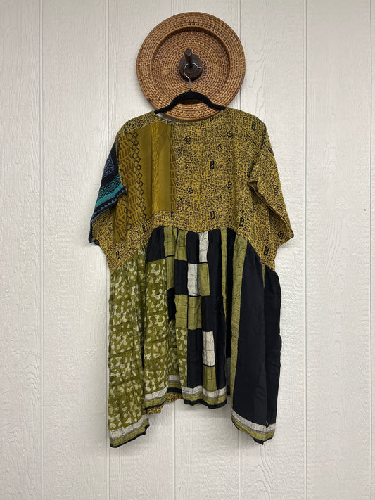 Crepe Sari Daydreamer Button Down Mini  0726 006