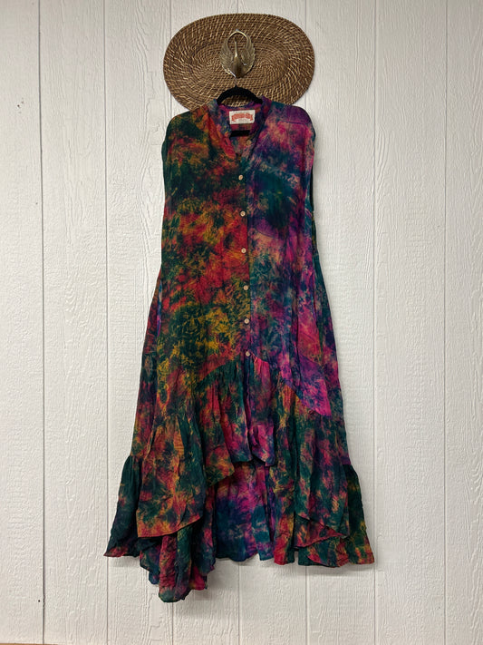 Crepe Sari Summer Dahlia Duster 0726 131