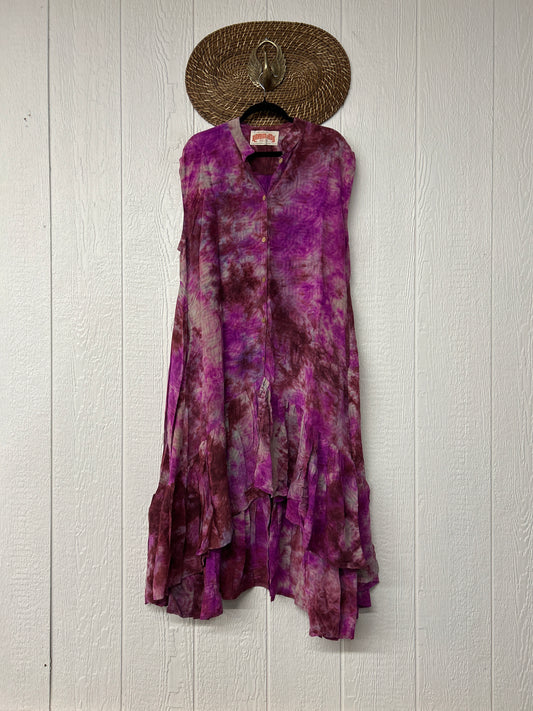 Crepe Sari Summer Dahlia Duster 0726 077