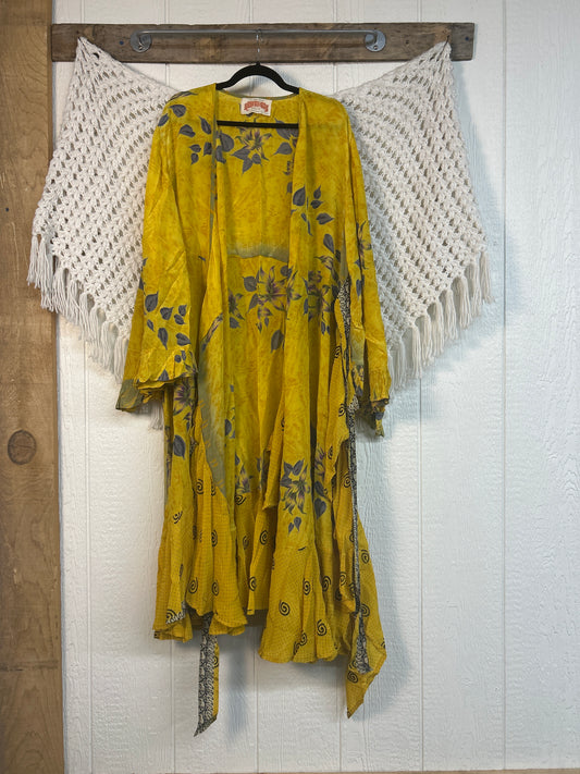 Crepe Sari Flourish Wrap Dress 0426 266