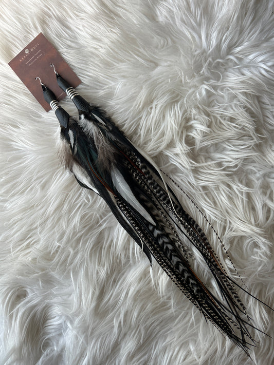Leela Devi Long Feather Earrings