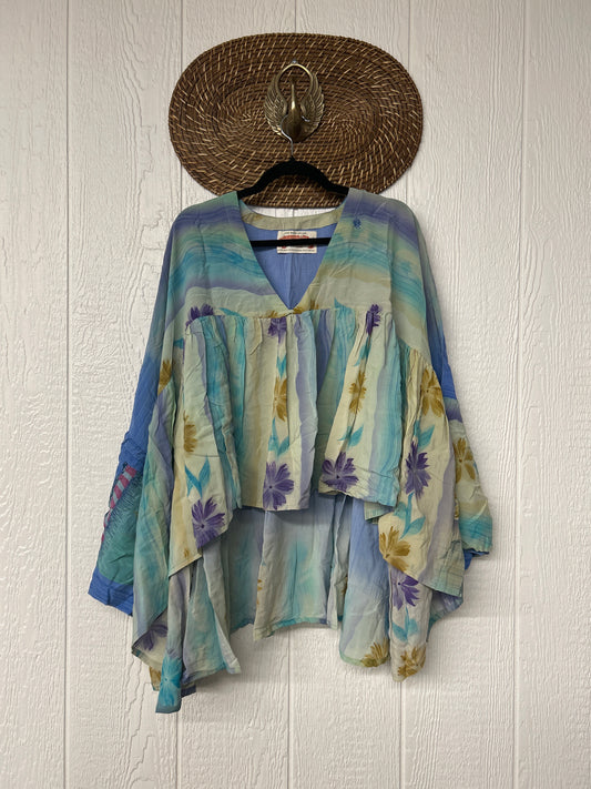 Crepe Sari Bell Sleeve Golddust Crop 0426 021