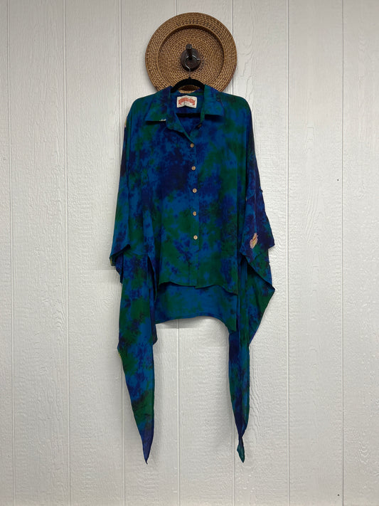 Crepe Sari Summer Nirvana Button Down 0626 117
