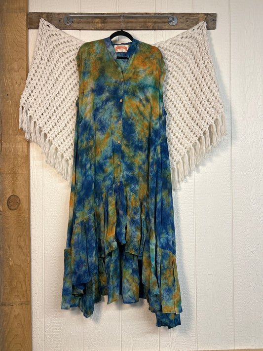 Crepe Sari Summer Dahlia Duster 0726 174