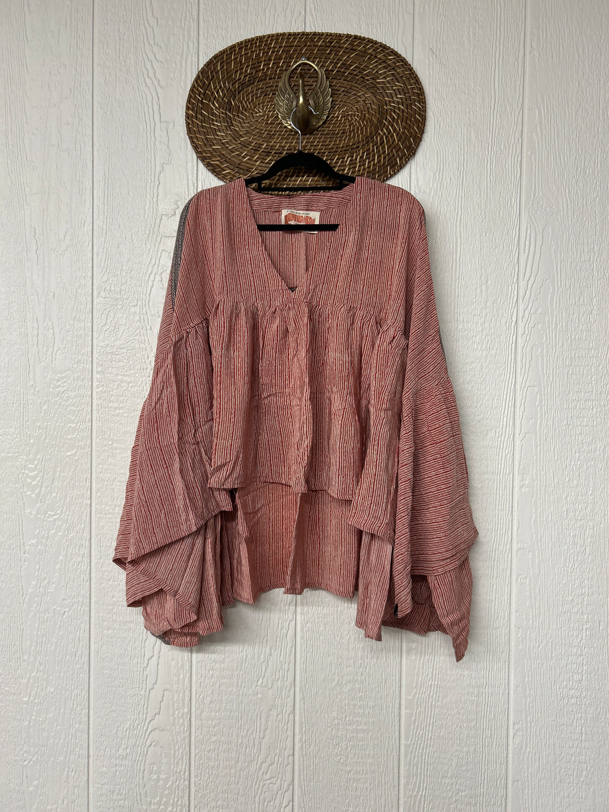 Crepe Sari Bell Sleeve Gold Dust Crop 0826 243