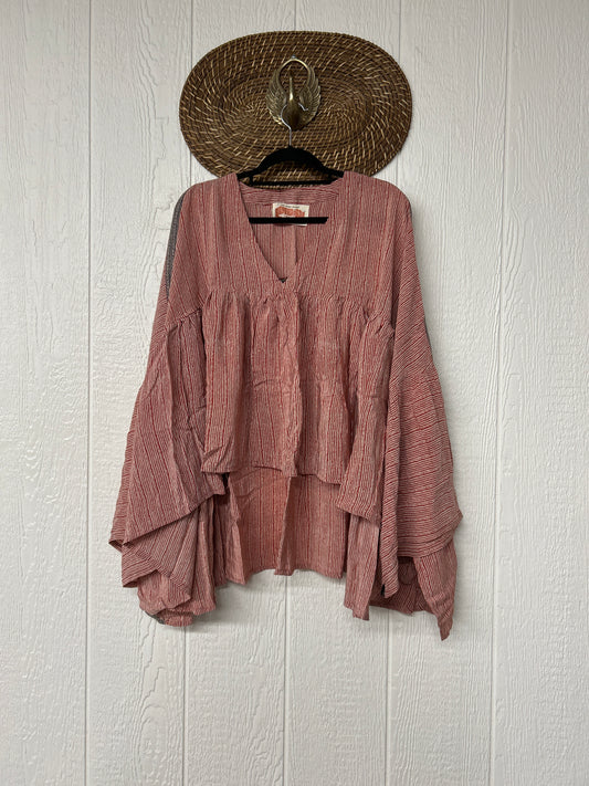 Crepe Sari Bell Sleeve Gold Dust Crop 0826 243