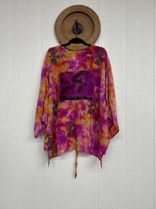 Crepe Sari Hi Lo Butterfly Top 0726 036