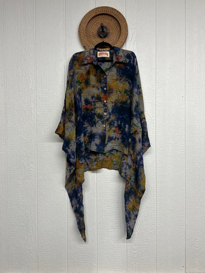 Crepe Sari Summer Nirvana Button Down 0626 244