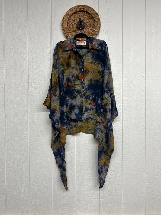 Crepe Sari Summer Nirvana Button Down 0626 244
