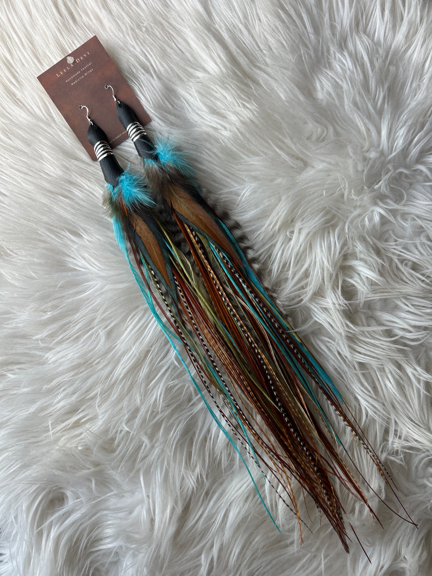 Leela Devi Long Feather Earrings