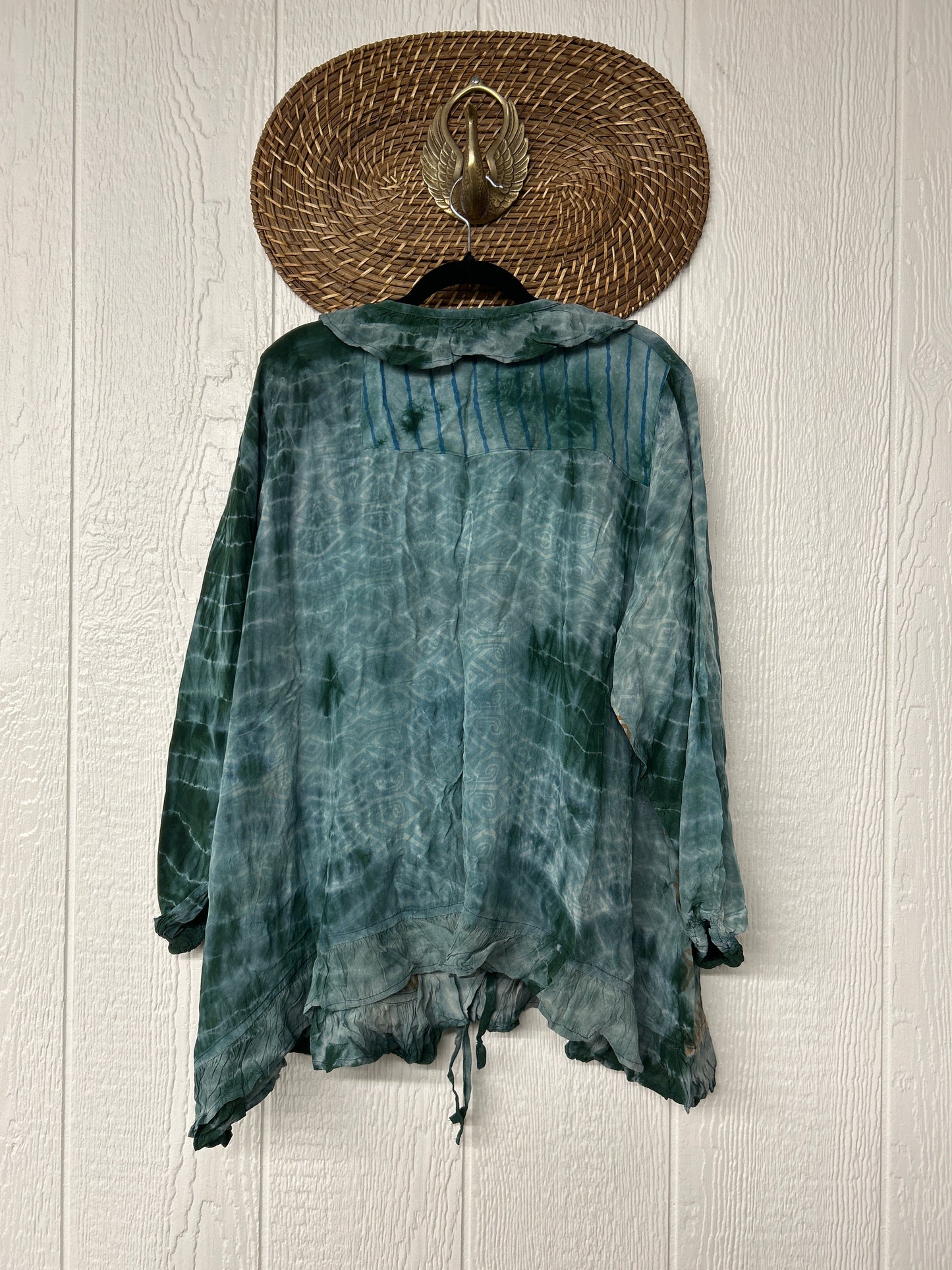 RETAIL Crepe Sari Ruffle Daisy Blouse 0526 012