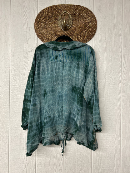 RETAIL Crepe Sari Ruffle Daisy Blouse 0526 012