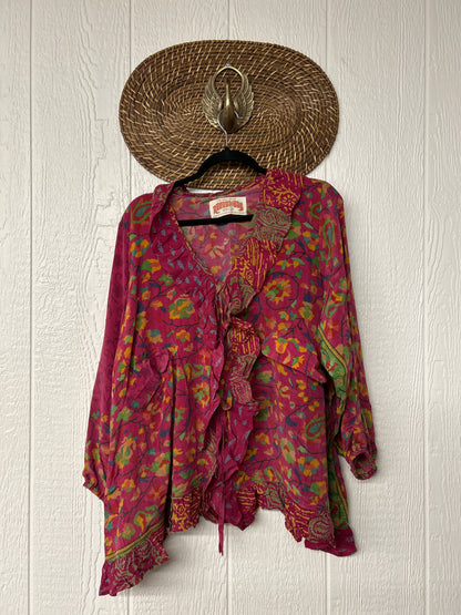 Crepe Sari Ruffle Daisy Blouse 0226 014