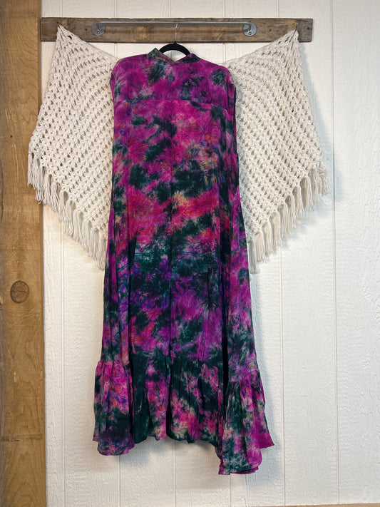 Crepe Sari Summer Dahlia Duster 0726 255