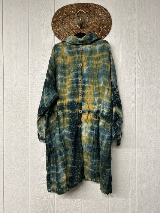 Aura Edit Koverlet Button Down Trench Coat 1026 003