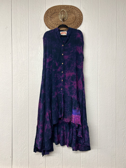 Crepe Sari Summer Dahlia Duster 0726 008