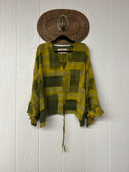 Crepe Sari Bell Sleeve Butterfly Top 0326 234