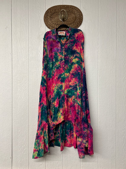 Crepe Sari Summer Dahlia Duster 0726 016