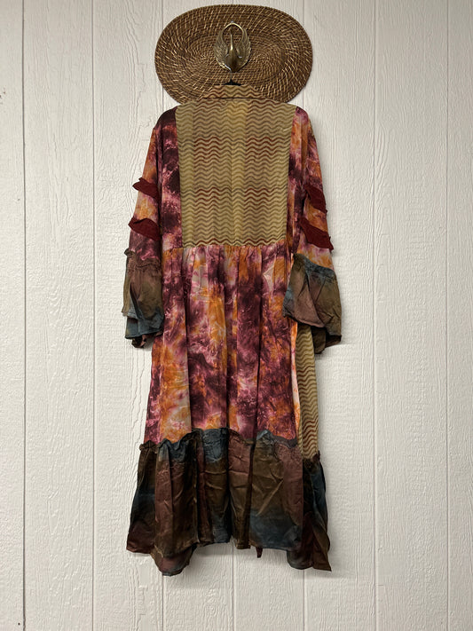 Crepe Sari Rhiannon Duster Dress 0226 003