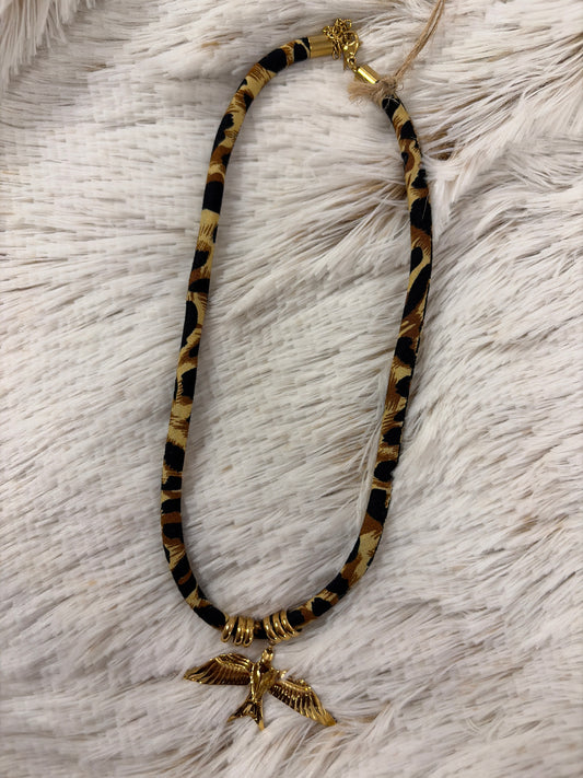 Leopard Velvet Cord Necklace - Type 4