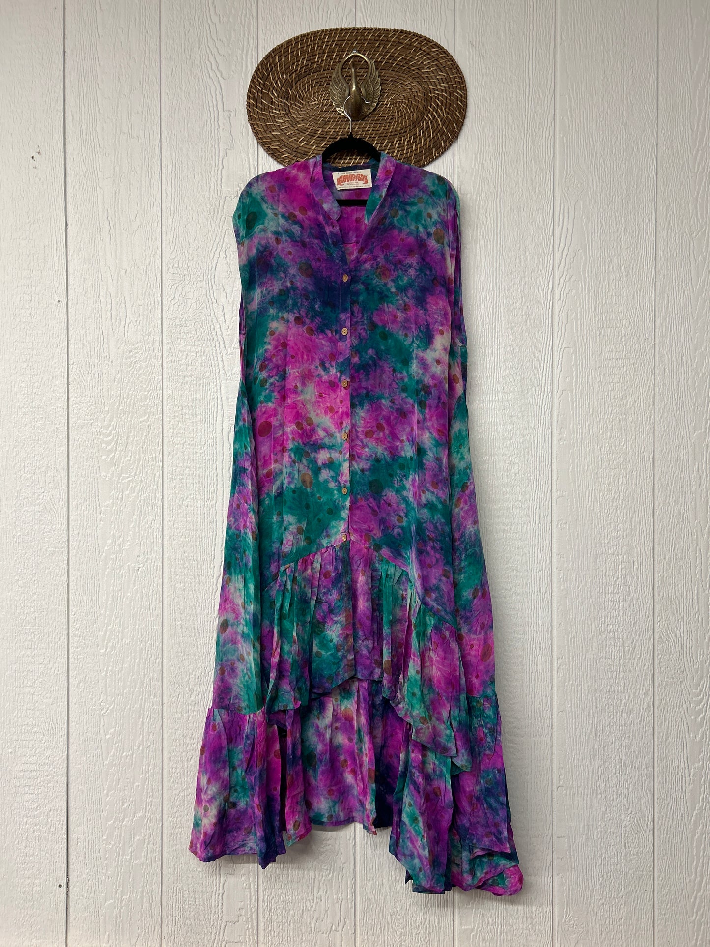 Crepe Sari Summer Dahlia Duster 0726 059