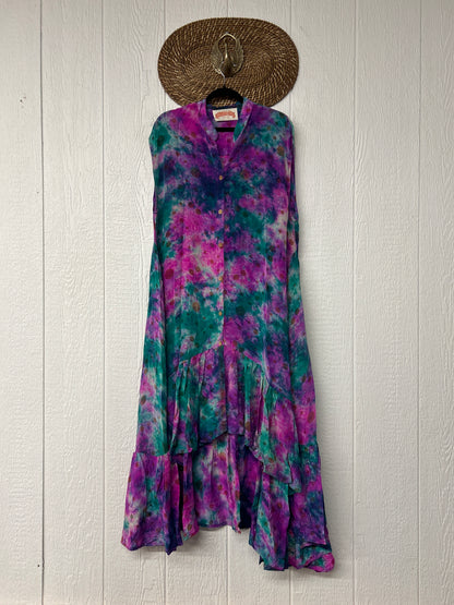 Crepe Sari Summer Dahlia Duster 0726 059