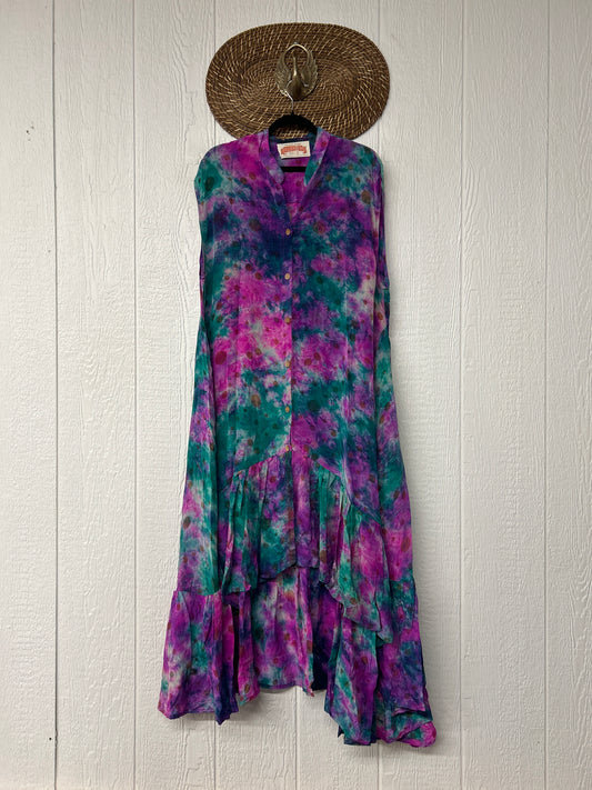 Crepe Sari Summer Dahlia Duster 0726 059