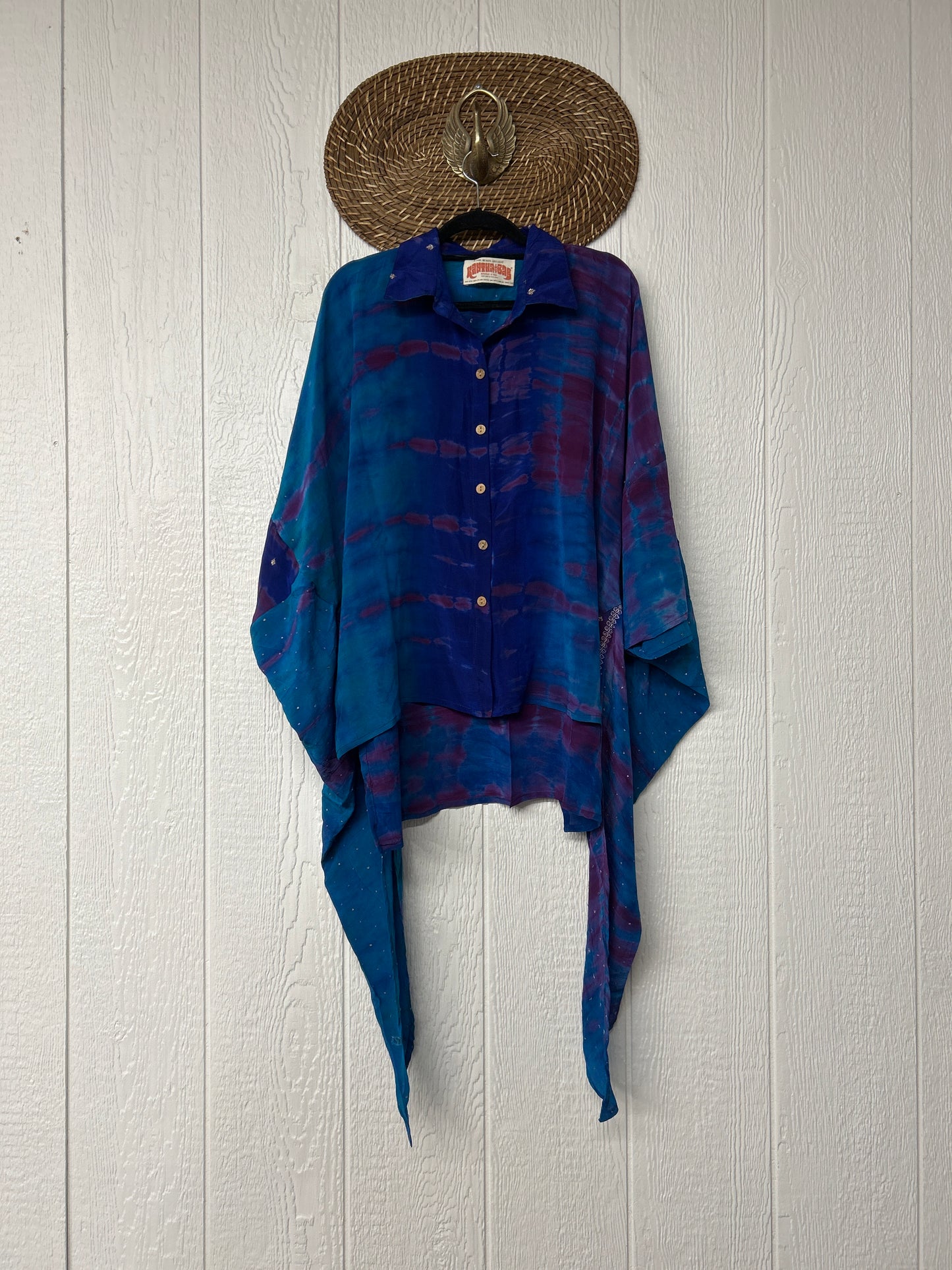 RETAIL Crepe Sari Summer Nirvana Button Down 0626 071