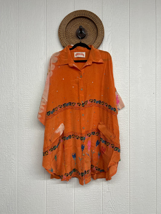 Crepe Sari Free To Be Button Down 0626 176