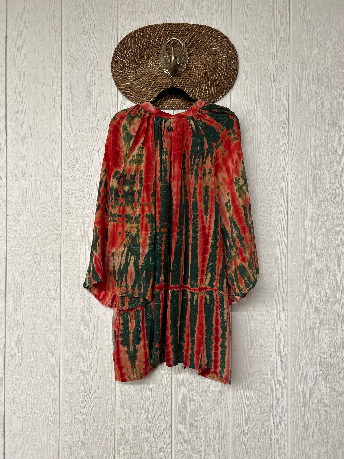 Crepe Sari Woodstock Shortie Kimono L0726 001