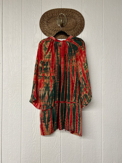 Crepe Sari Woodstock Shortie Kimono L0726 001