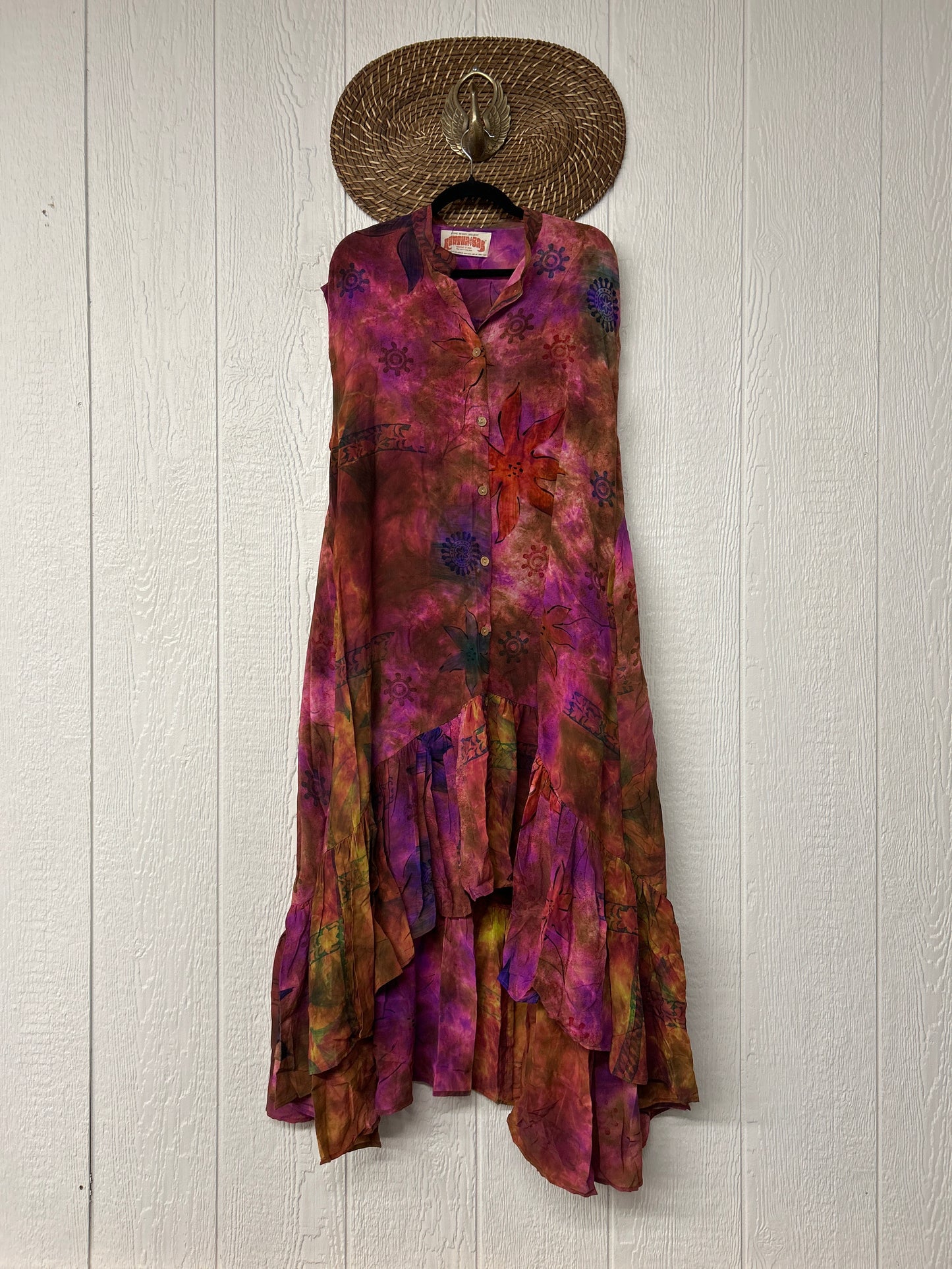 Crepe Sari Summer Dahlia Duster 0726 066