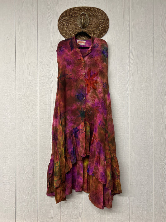 Crepe Sari Summer Dahlia Duster 0726 066