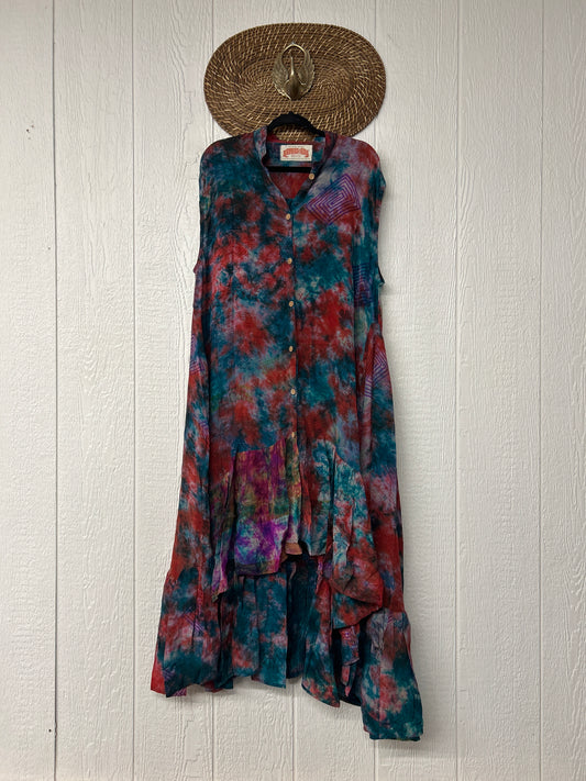 Crepe Sari Summer Dahlia Duster 0726 065
