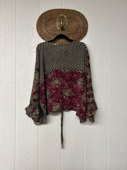 Crepe Sari Bell Sleeve Butterfly Top 0326 259