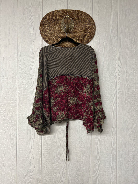 Crepe Sari Bell Sleeve Butterfly Top 0326 259