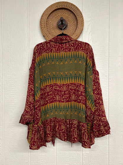 Crepe Sari Wild Rose Top 1225 086