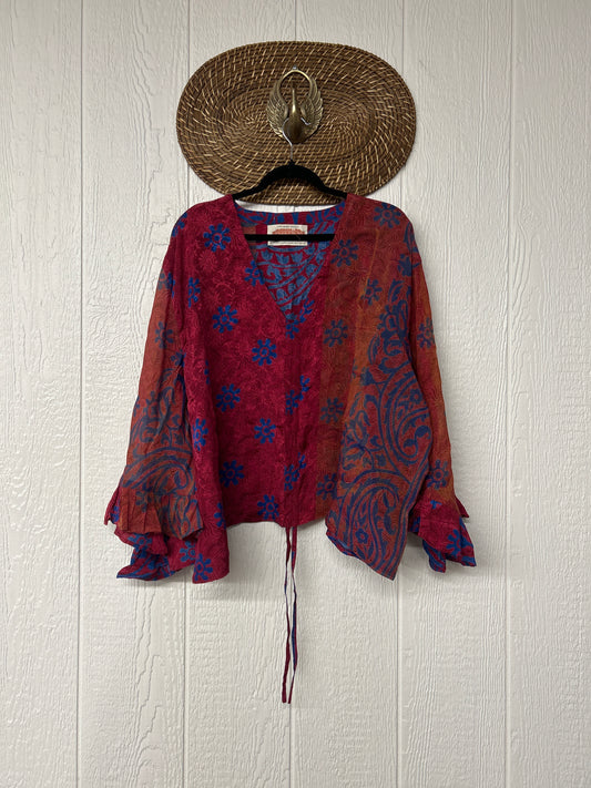 Crepe Sari Bell Sleeve Butterfly Top 0326 210