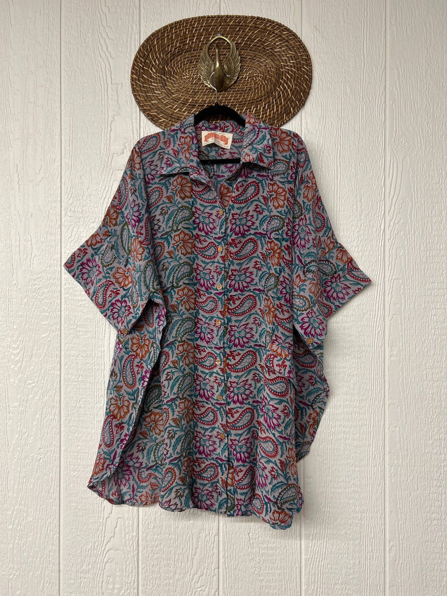 Crepe Sari Free To Be Button Down 0626 002