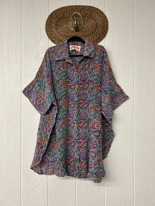 Crepe Sari Free To Be Button Down 0626 002