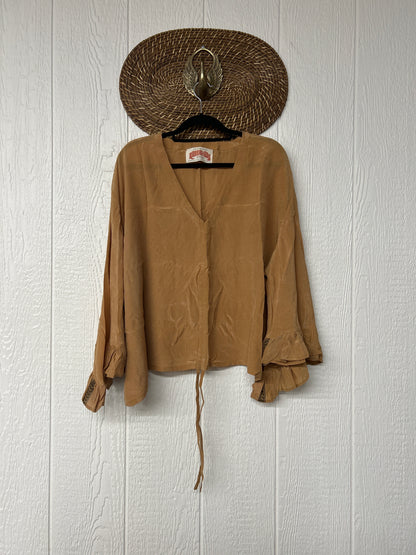 Crepe Sari Bell Sleeve Butterfly Top 0326 239