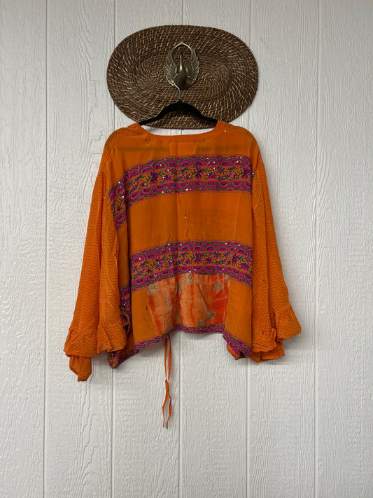 Crepe Sari Bell Sleeve Butterfly Top 0326 264