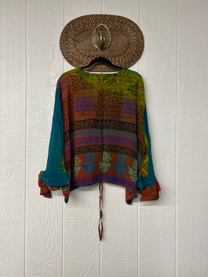 Crepe Sari Bell Sleeve Butterfly Top 0326 240